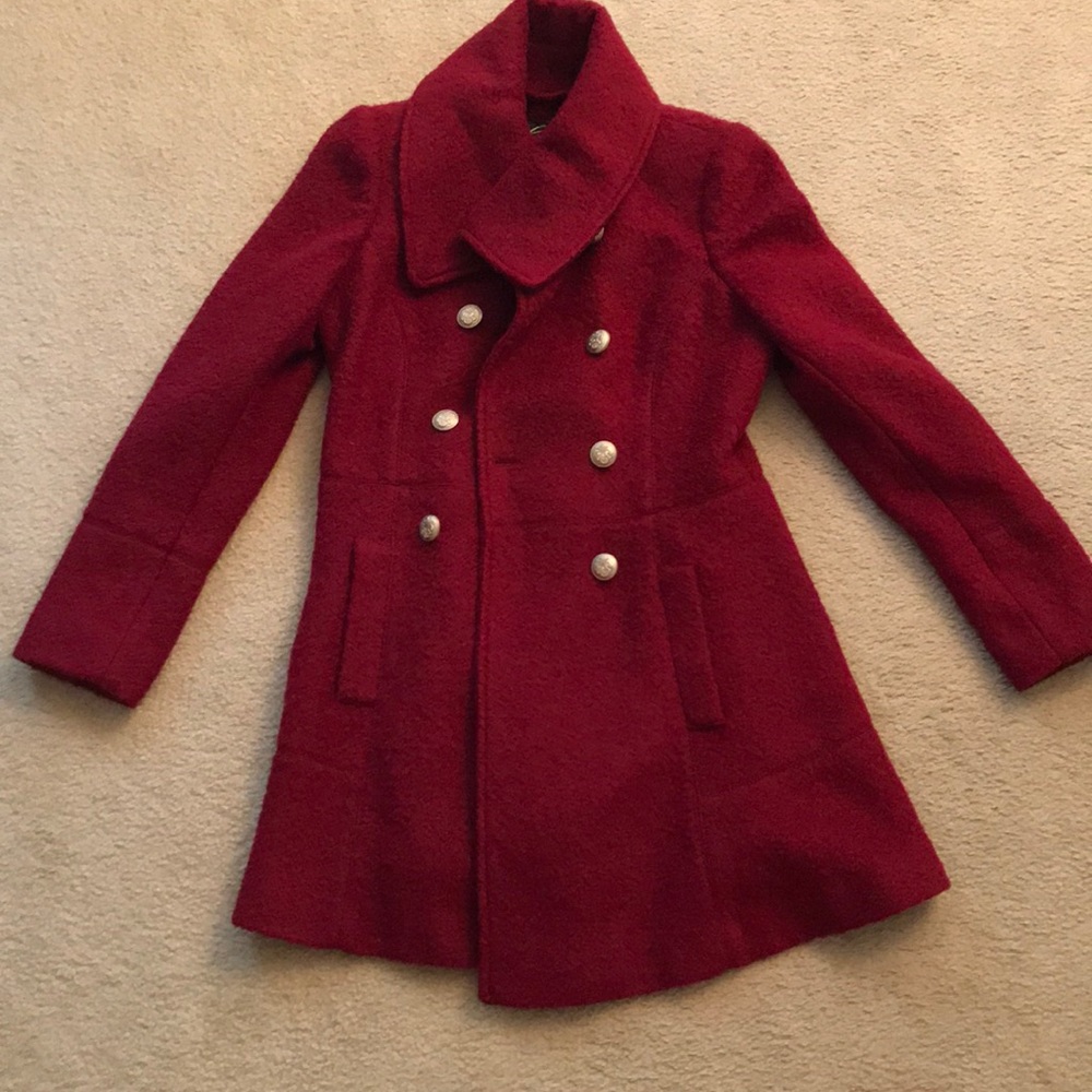 Guess Red Winter Pea Coat